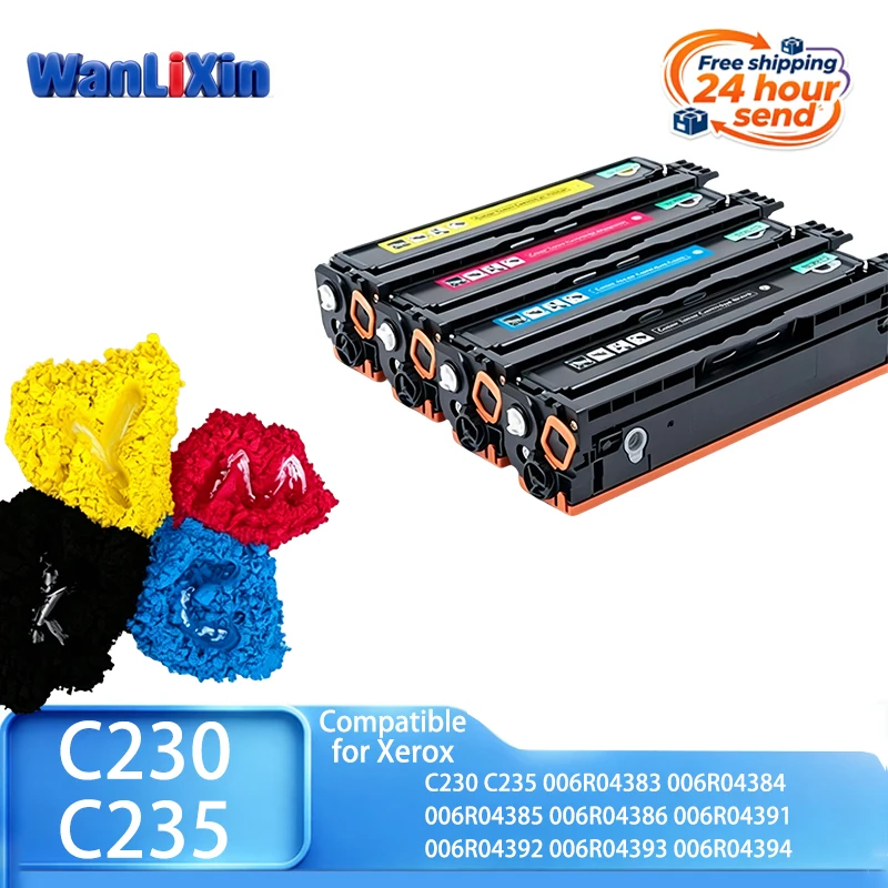 1 pcs with chip C230 C235 230 235 Toner Cartridge Compatible For Xerox printer cartridge 006R04391-006R04394 006R04383-006R04386