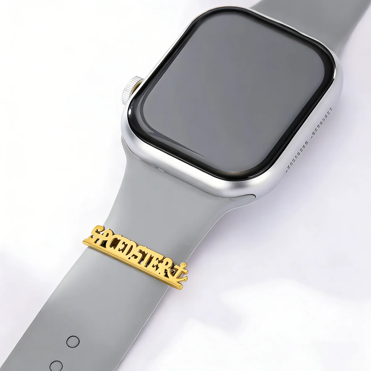 

QIAMNI Personalized Anchor Watch Band Charm Custom Name Watch Buckle Engraved Letters Watch Strap Accessories Gift for Women Men