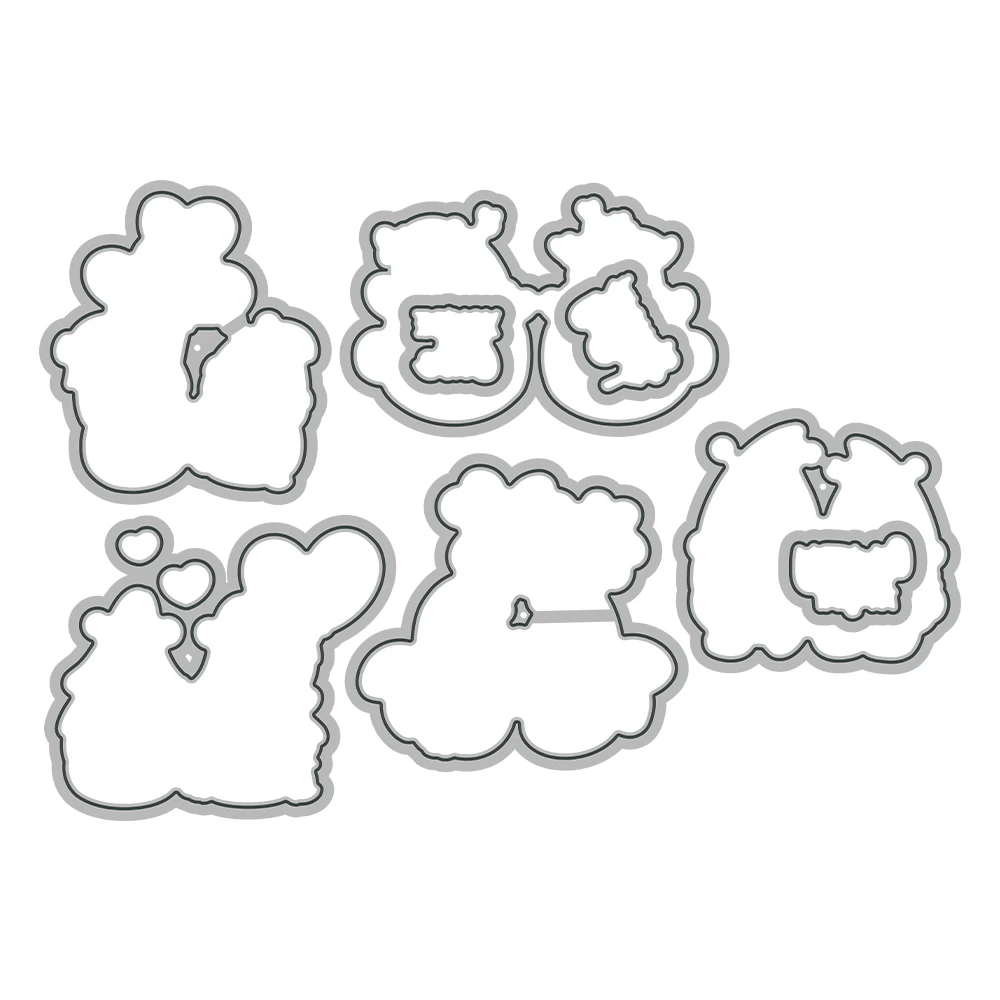 Mangocraft Love Hearts Cute Gnome Cutting Dies Clear Stamp DIY Scrapbooking Metal Dies Silicone Stamp For Cards Albums Decor