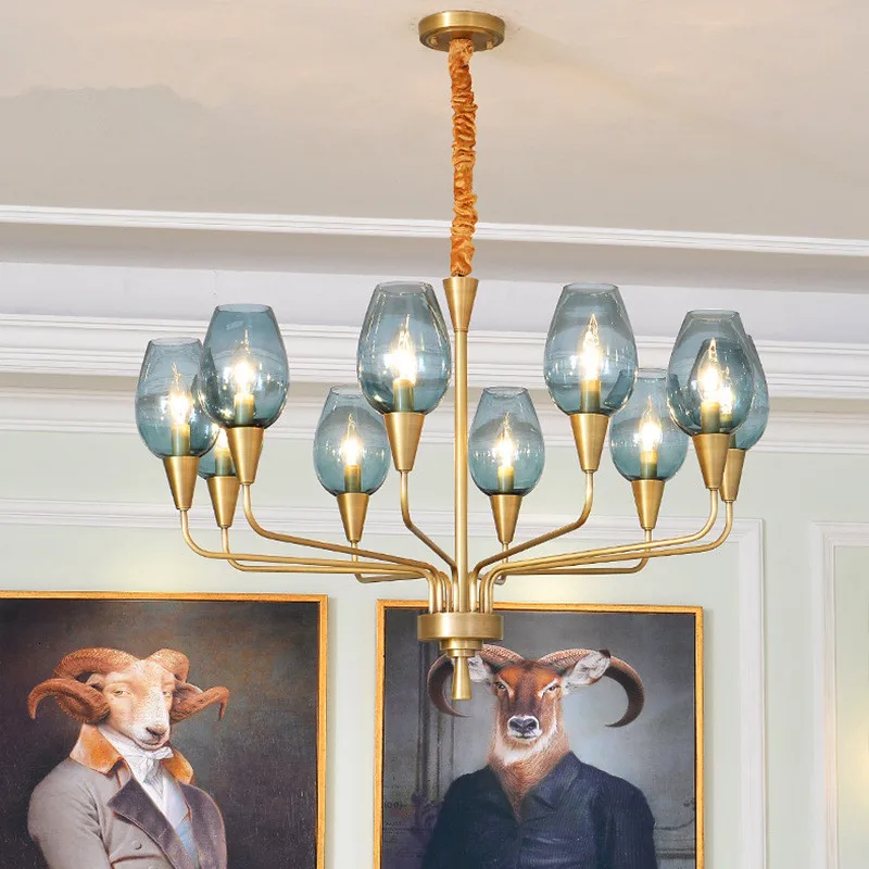 Modern Chandelier Living Room Restaurant Lamp Hotel Guest Room Bedroom Glass Lamp Originality