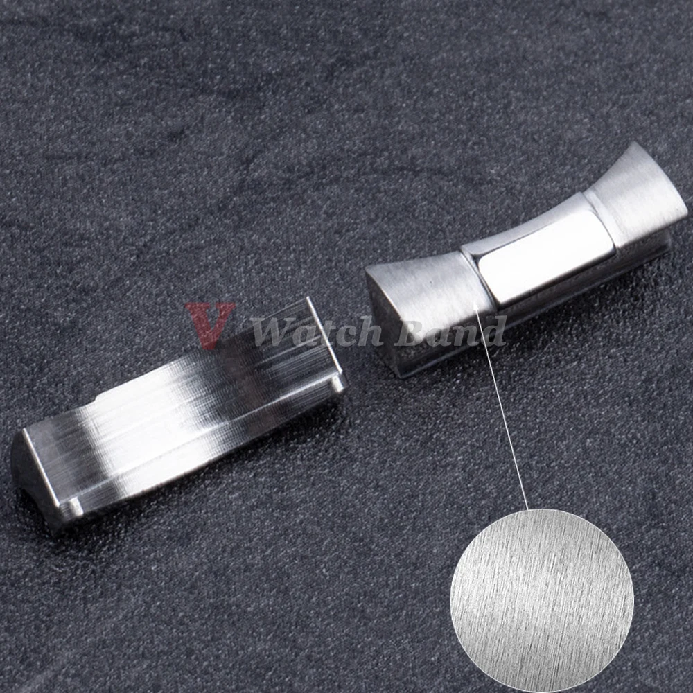 Silver Solid Curved End Link for Rolex Submariner Endlink Just for Daytona 116503/116500 for Rubber Leather Watch Band
