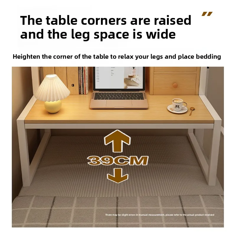 Picture 4: Bed Computer Desk College Student Lazy Desk Bookshelf Bunk Dormitory Artifact Steel Frame Bedside Notebook Table