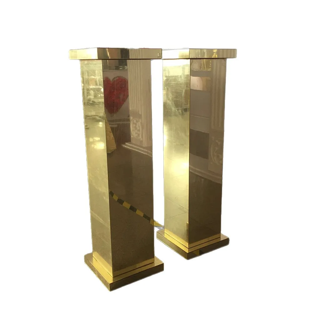 Square pillar dessert table, wedding stage decoration, mirror props, road guide ornaments