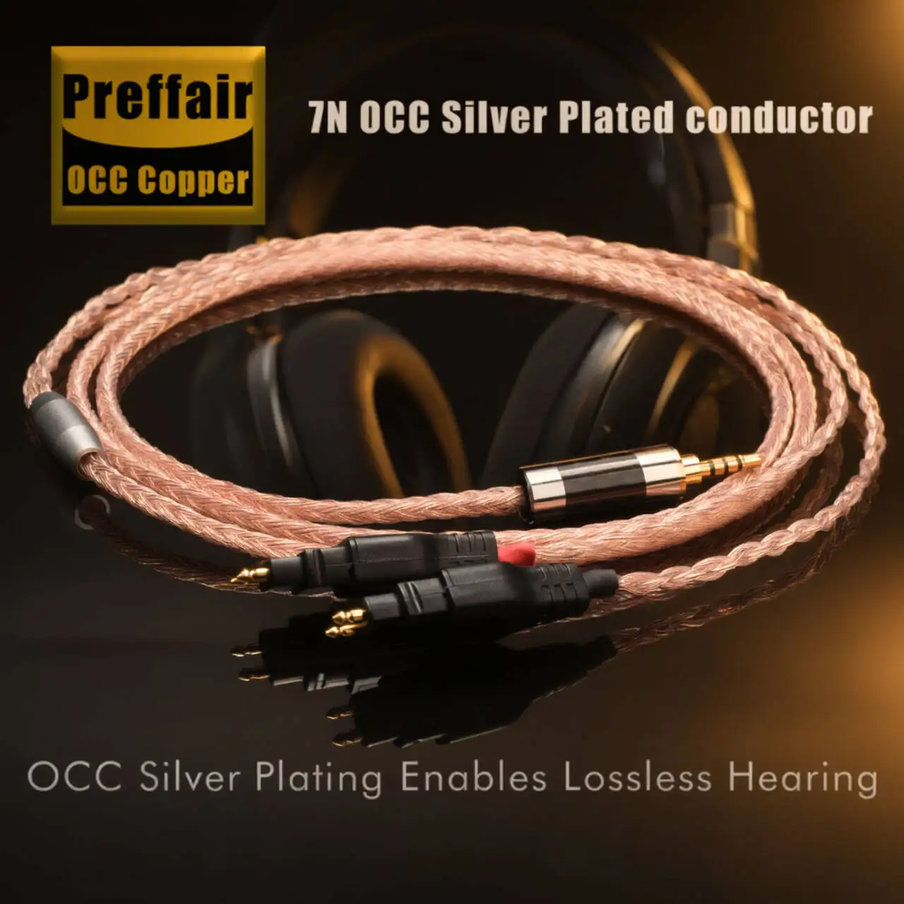 E54602 16 Core 7N OCC Copper Earphone Cable Gold Plated Soft HIFI Audio Cable for Headphone Earphone