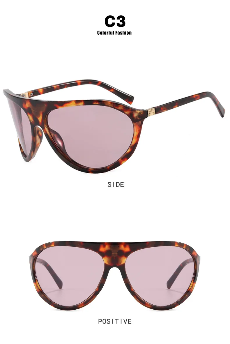 Neue Modemarke: Shield-Sonnenbrille für Damen, Vintage-Bogenrahmen, Übergroße Quadratische Sonnenbrille, Sexy Farbverlauf-Gläser für Damen zum Autofahren – Detail 15