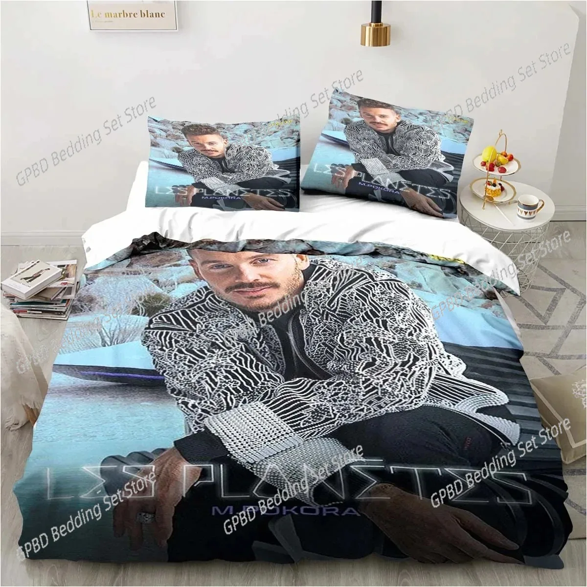 

3D Print Matt M. Pokora Bedding Set Double Twin King Duvet Cover Comforter Pillowcase Boys Girls Adults Bedroom