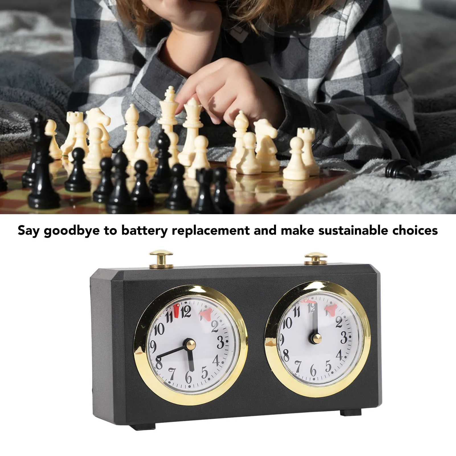Analog Chess Clock Reduce Pressure Vintage Wind Up Large Easy To Read Dials Professional Mechanical Chess Clock for Board Game view 4