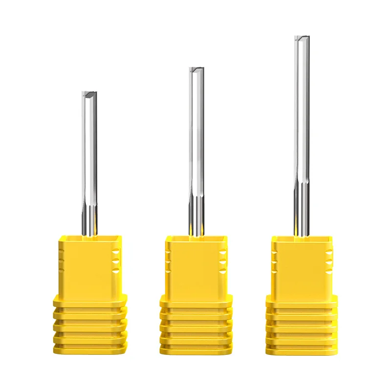 Vsharp-fresa de carburo de tungsteno CNC, vástago de 2 flautas, enrutador de grabado de madera dura MDF, 3.175, 4, 6, 8 y 10mm