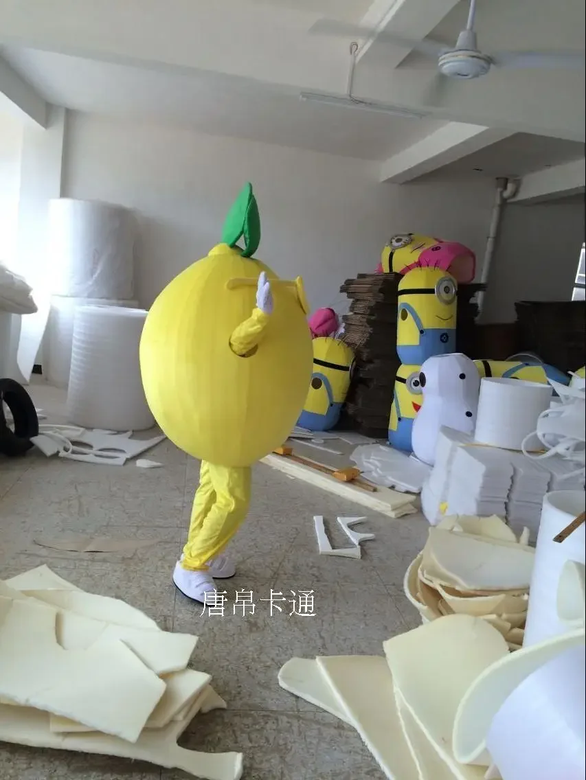 Christmas Yellow Lemon Mascot Costumes Fruit Mascot Costumes Halloween Costumes Chirstmas Party Adult Size Fancy Dress