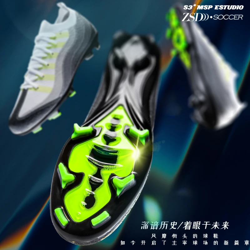 Men Football Boots Training Breathable Drop Shipping Match Sport Cleats Soccer Shoes FG/TF Ultralight Long Spikes Sneakers