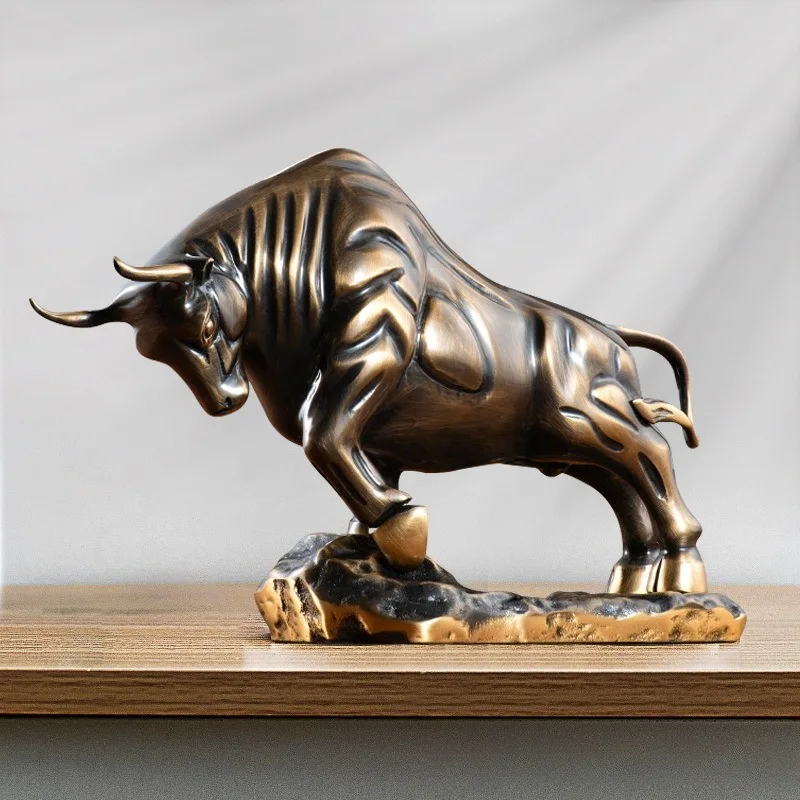 Lucky all-copper creative cow ornament mascot model room living room entrance indoor soft decoration home decoration