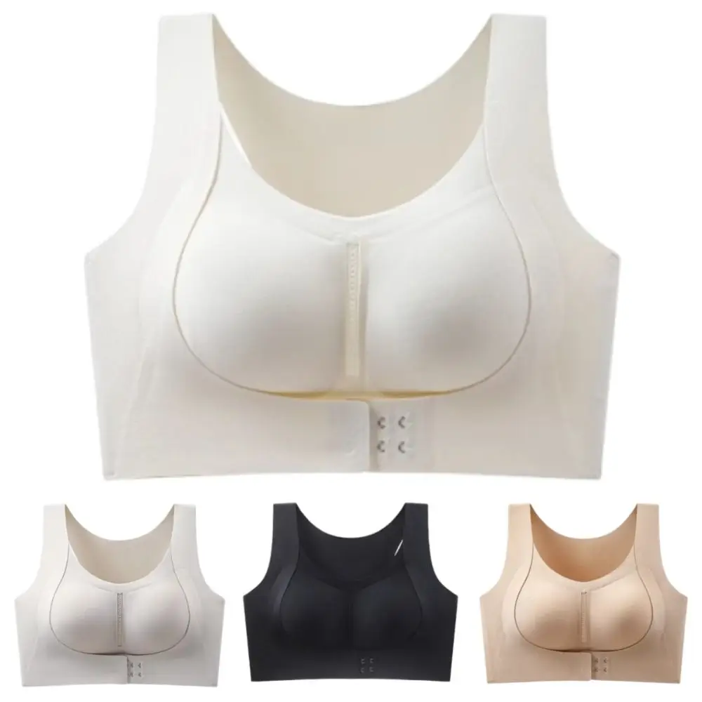 2 in 1 Posture Corrector Bra Shockproof Adjustable Front Closure Bra Without Steel Ring Widened Shoulder Straps