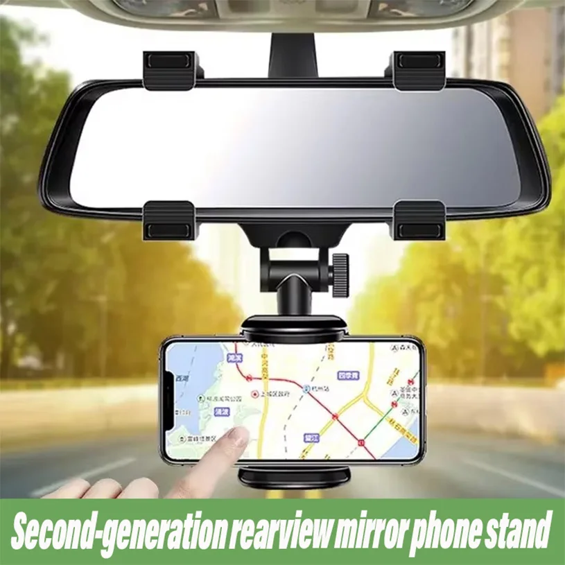 Suporte para Telefone no Retrovisor do Carro 360 °   Suporte de Telefone Rotativo e Ajustável para GPS Mãos-Livres para iPhone Samsung e Todos os Smartphones