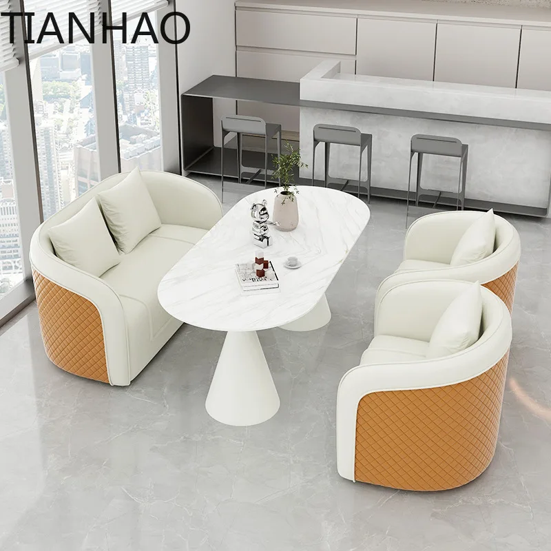 Hotel Single Seater Reception Chair with Matching Meeting Table Office Business Living Room Sofa Nordic Minimalist Luxury