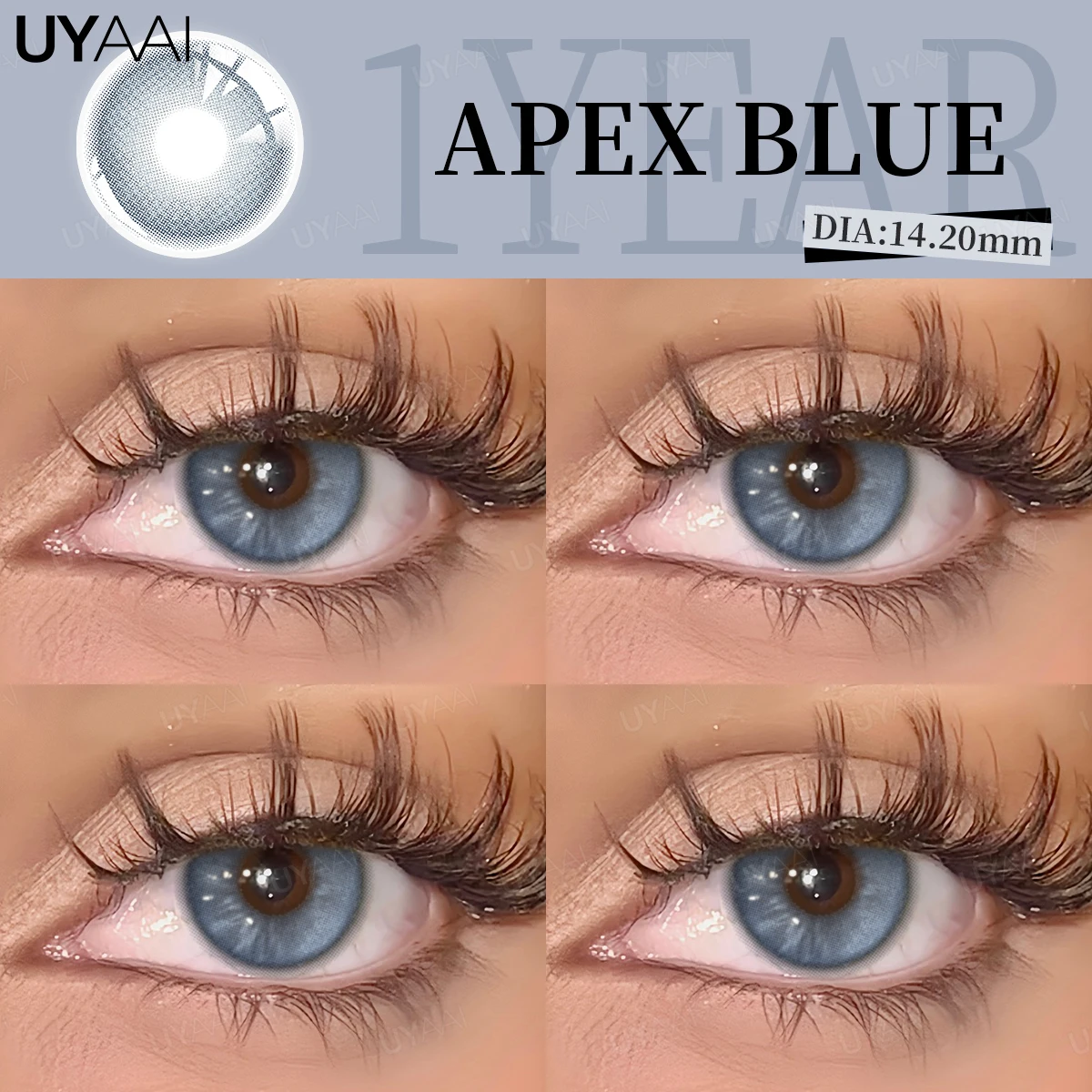 UYAAI 1 Pair Colored Contact Lenses for Eyes New Purple Lenses Cosmetics Blue Eye Lenses Color Natural Gray Lenses y2k Colorcon
