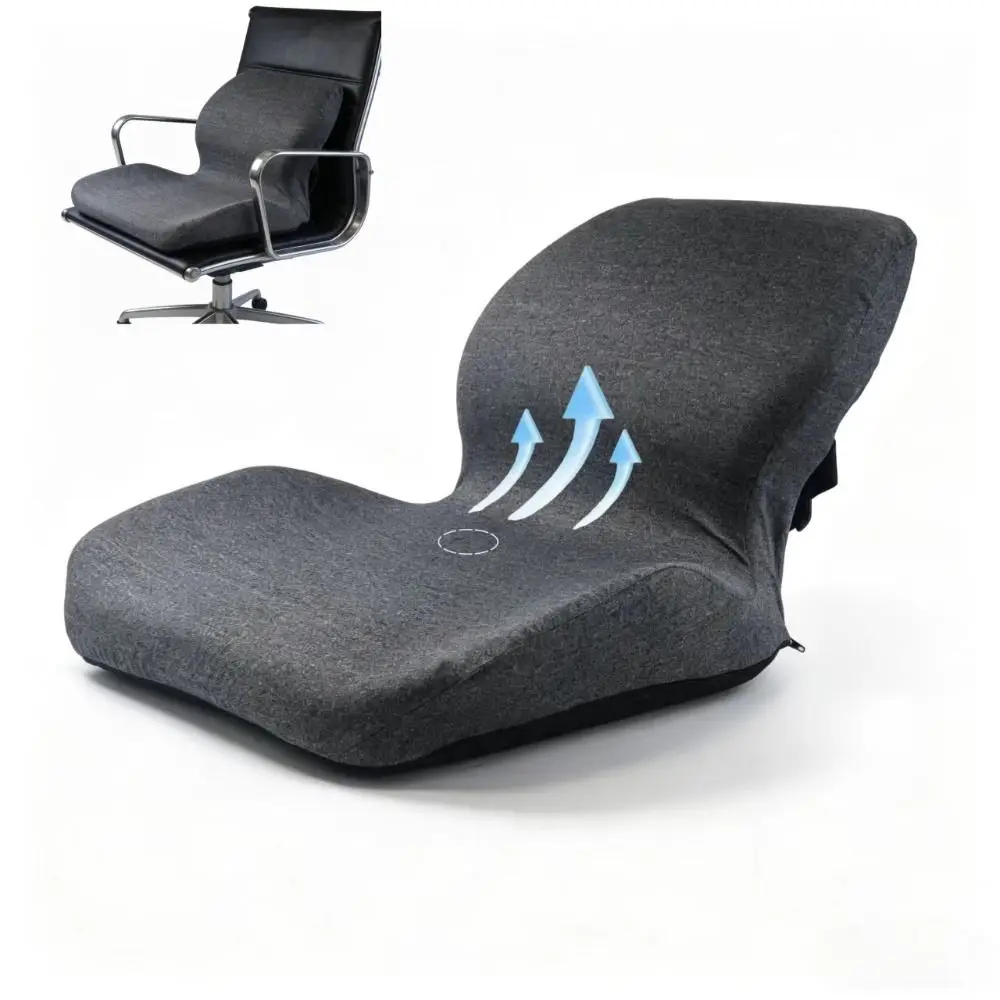 Seat Mat Ergonomic Seat Cushion Orthopedic One-Piece Design Backrest Pad Long Drive Non-Slip Seat Pillow Car Driving Seat