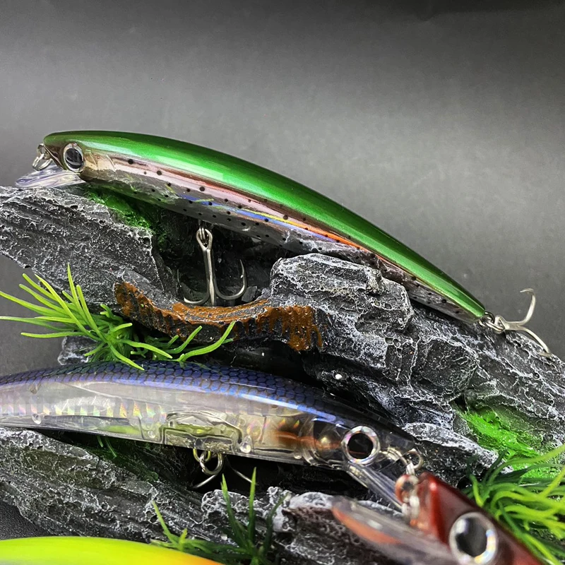 110mm 14g Big Minnow 3D Floating Minnow Wobbler Trolling Casting Fishing Seawater Bass Trout Isca Artificial Fishing Tackle 9115 image 4