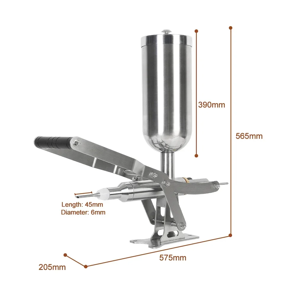 HomeWise 4.5L Manual Jam Filling Machine Stainless Steel Frying Churros Pure Chocolate Maker Cream Sauce Sauce Filler