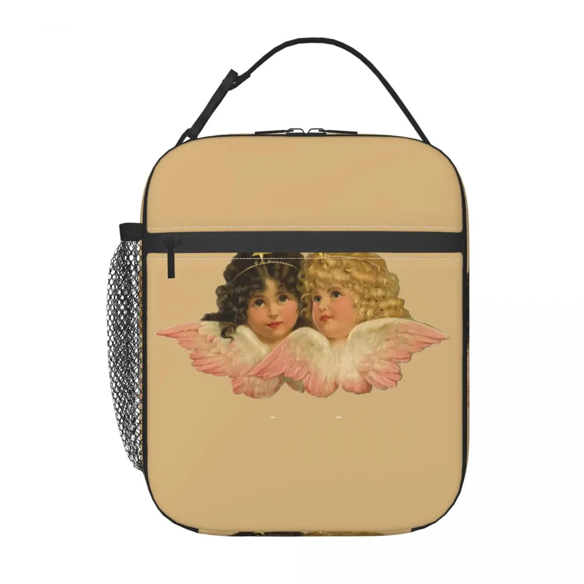 Vintage Cherub Angelic Angels Wearing Crowns Insulated Lunch Bag Food Container Bags Reusable Cooler Thermal Lunch Boxes