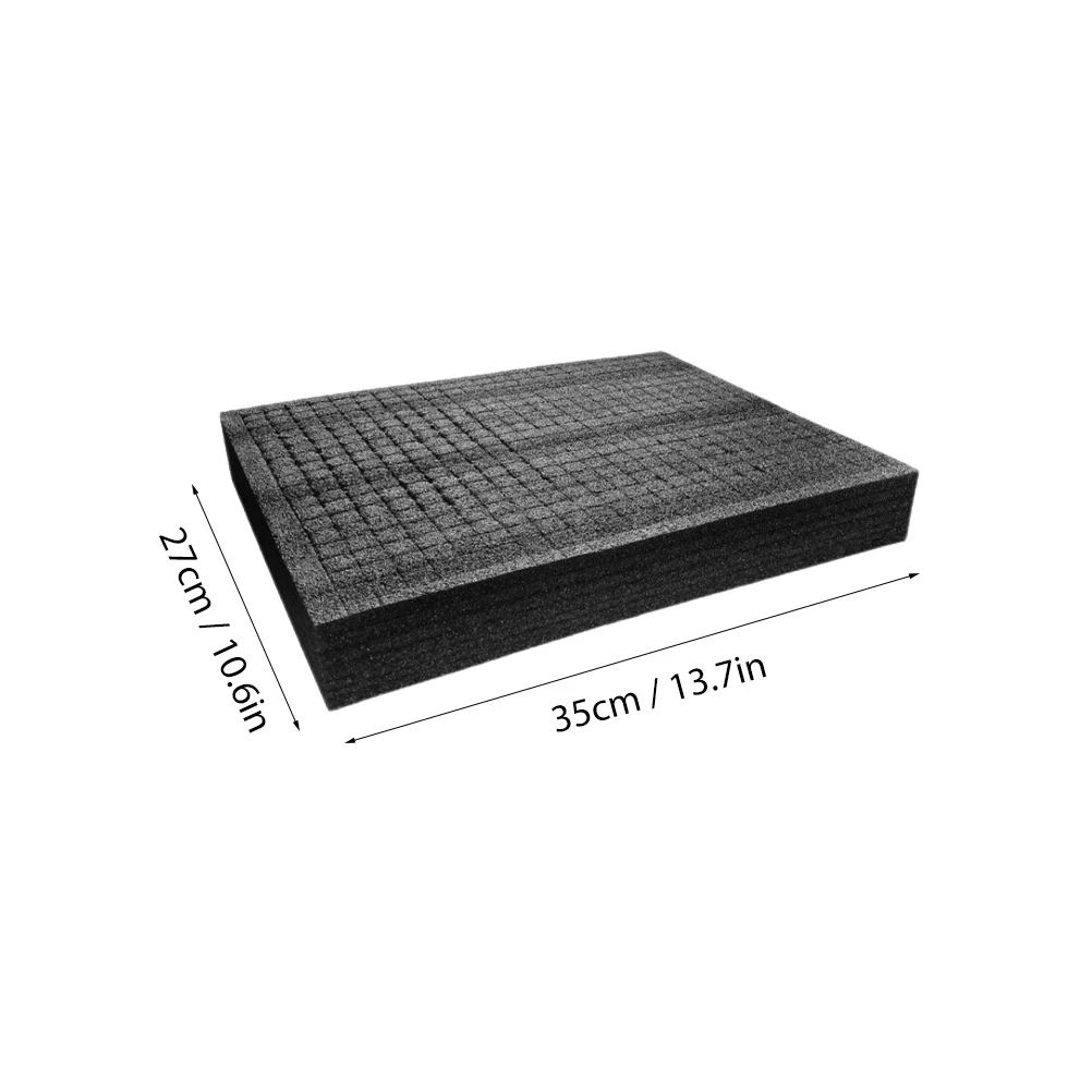 

2 Pcs Black Cotton Grid Foam Board 330x250x50mm Tearable Packaging Liner Shock Resistant Packing Inserts for Fragile Items