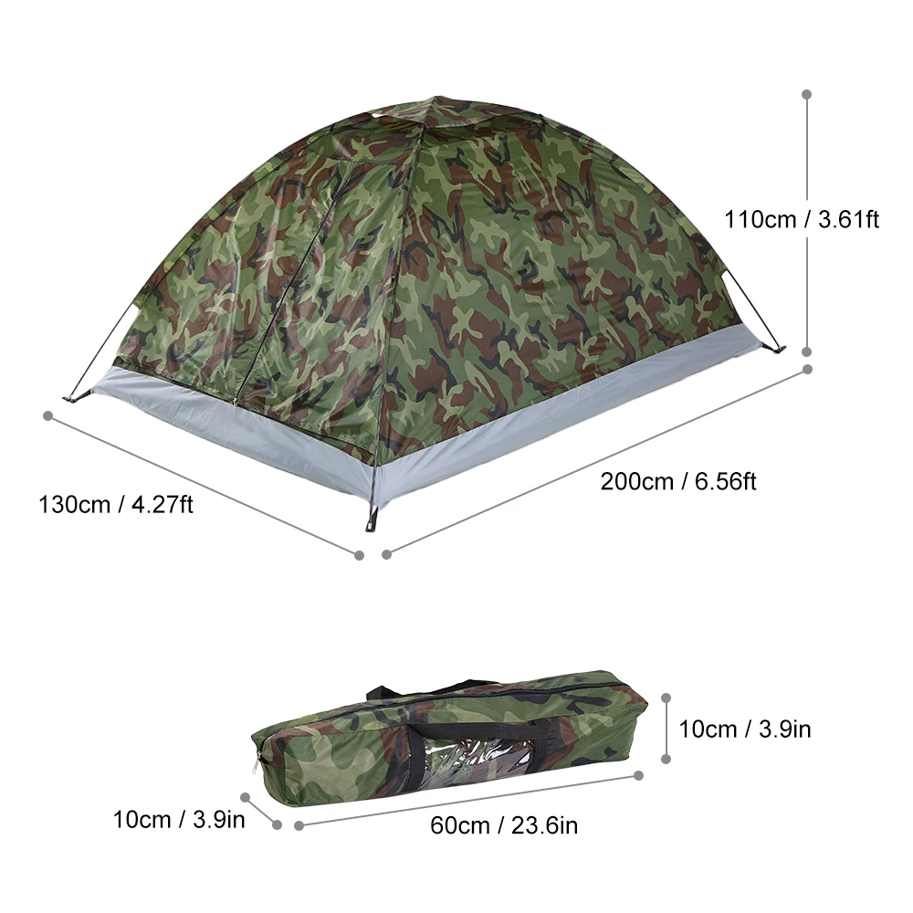 Hiking Kits Camping Tent 1 Person/2 Person Convenient To Store Fiberglass Hiking Tent Polyester Ultralight Tent Shade Awnings