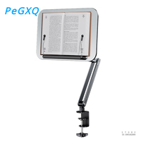 360 Degree Book Tablet Stand for Desk, Aluminum Alloy Foldable Tablet Arm Mount Holder Compatible with Books, Ipad, Notebook