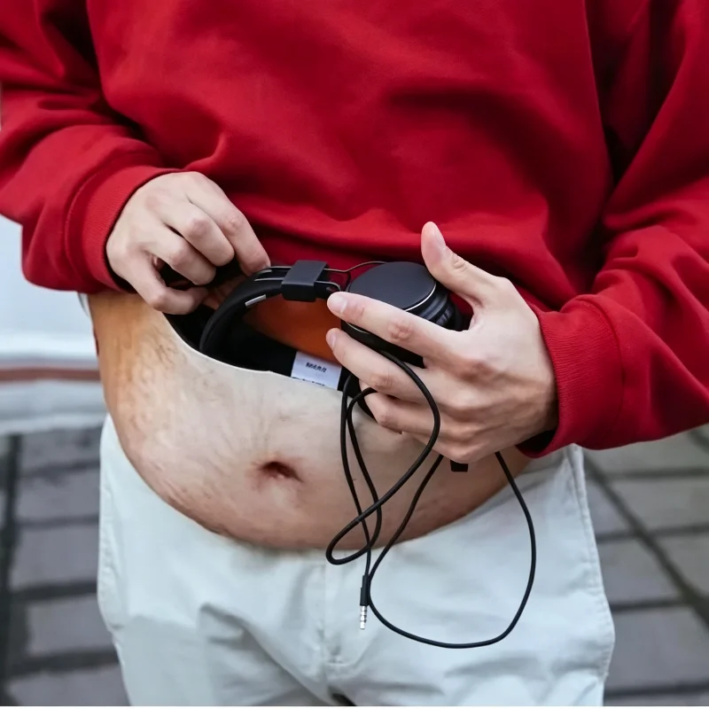 Funny Beer Belly Waist Bag Adjustable Belt Storage Bag For Outdoor Activity Casual Party Use Portable Phone Coin‑holding Decor