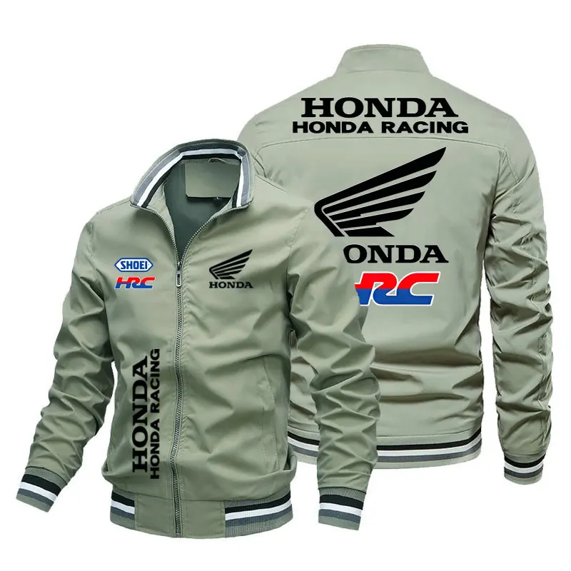 2025Herrenjacke Honda bedruckte Reißverschlussjacke modisch lässig Outdoor-Rennen Sport Motorrad Reitbekleidung Damen Topmantel