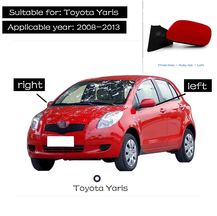 

For Toyota Yaris 2008 2009 2010 2011 2012 2013 Auto manual folding electric adjustment mirror assembly