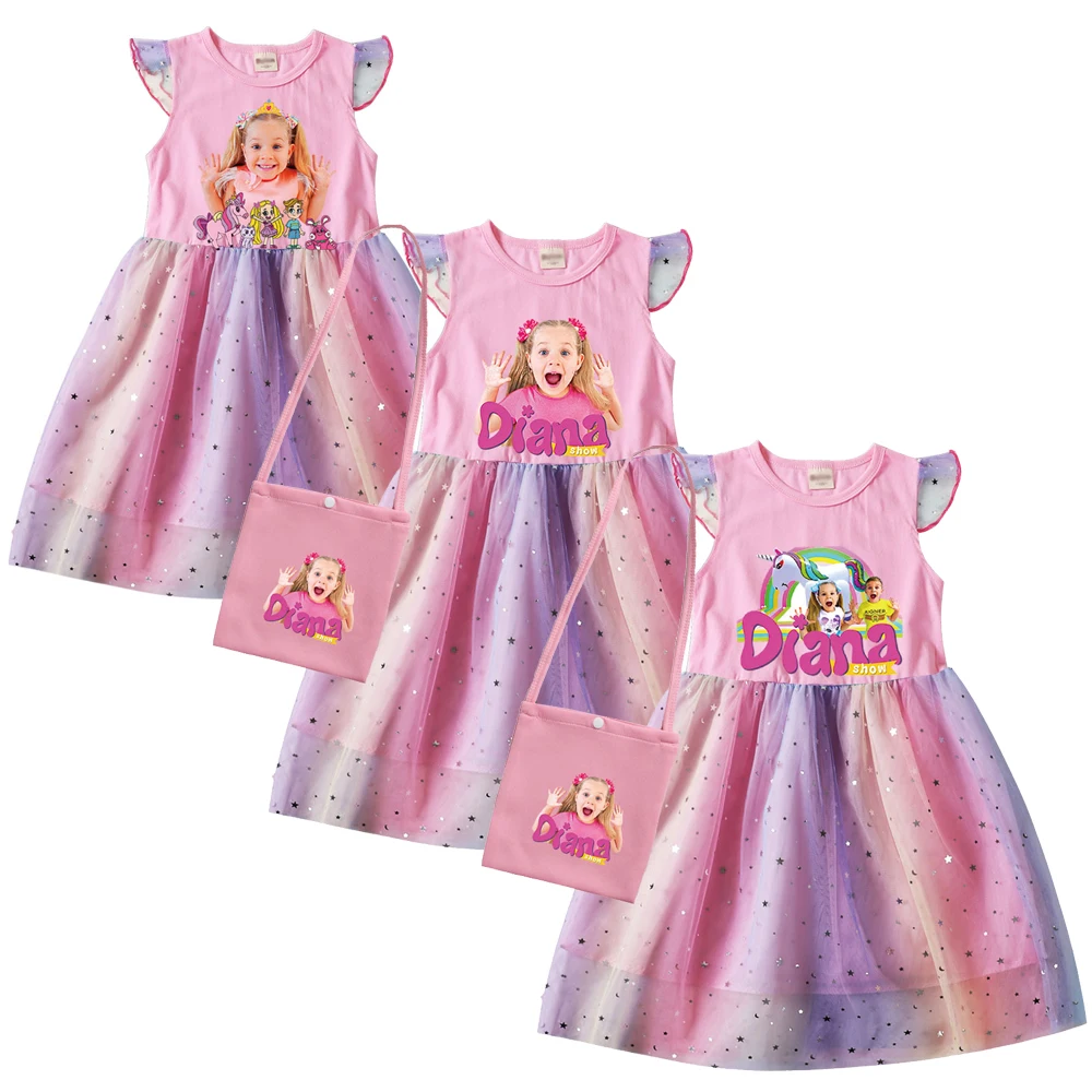 Dianaing and Romaing-vestido Dianas para niñas, vestido de princesa de encaje, vestidos de fiesta de cumpleaños para niñas pequeñas, Verano