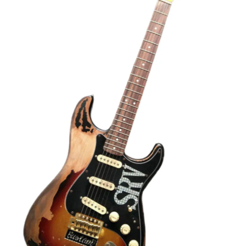 High quality Relic-electric guitar, SRV style,Alder body with Maple neck,Custom electric guitar,free shipping