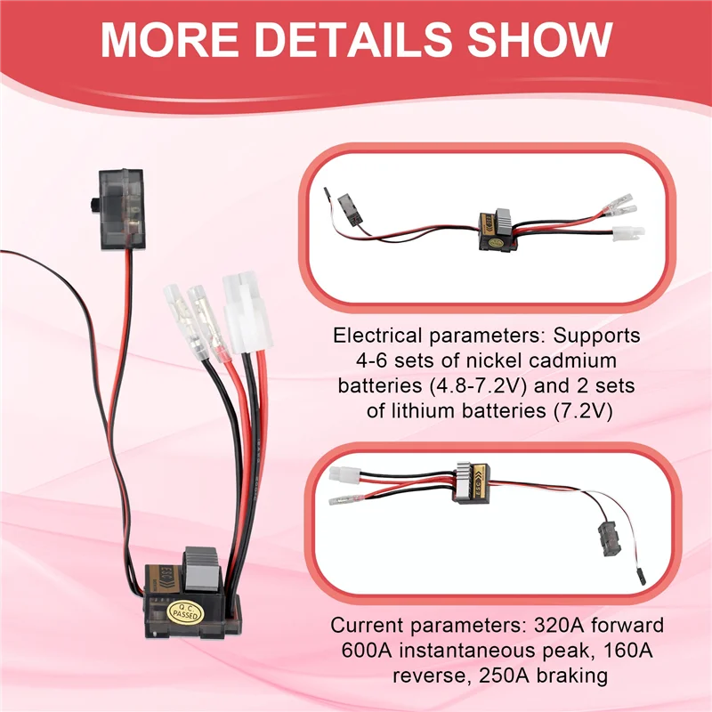 

RC 320A ESC Brushed Electric Speed Controller Brush ESC For RC Car Truck Boat