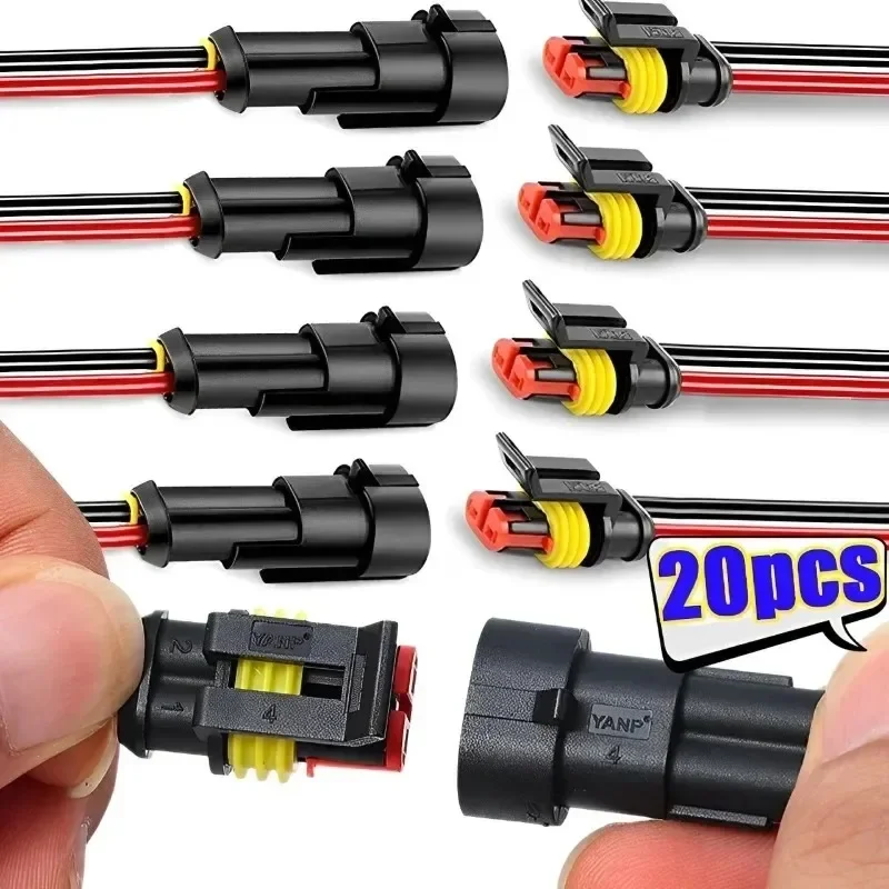 Conectores eléctricos impermeables para coche, motocicleta, Scooter, marino, 20/10 piezas