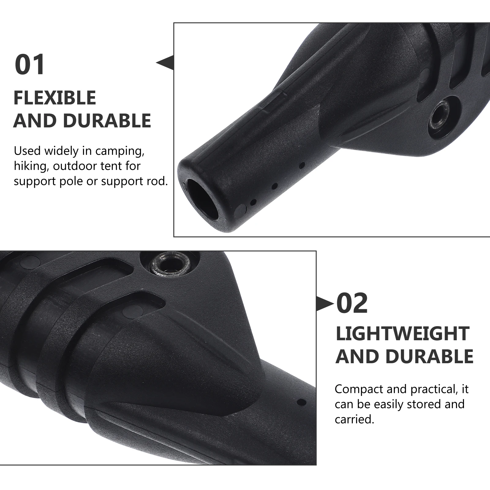 

Tent Support Rod Joint Connector Durable Plastic Camping Hiking Outdoor Tent Accessories Replacement Parts Pole Splint Repair