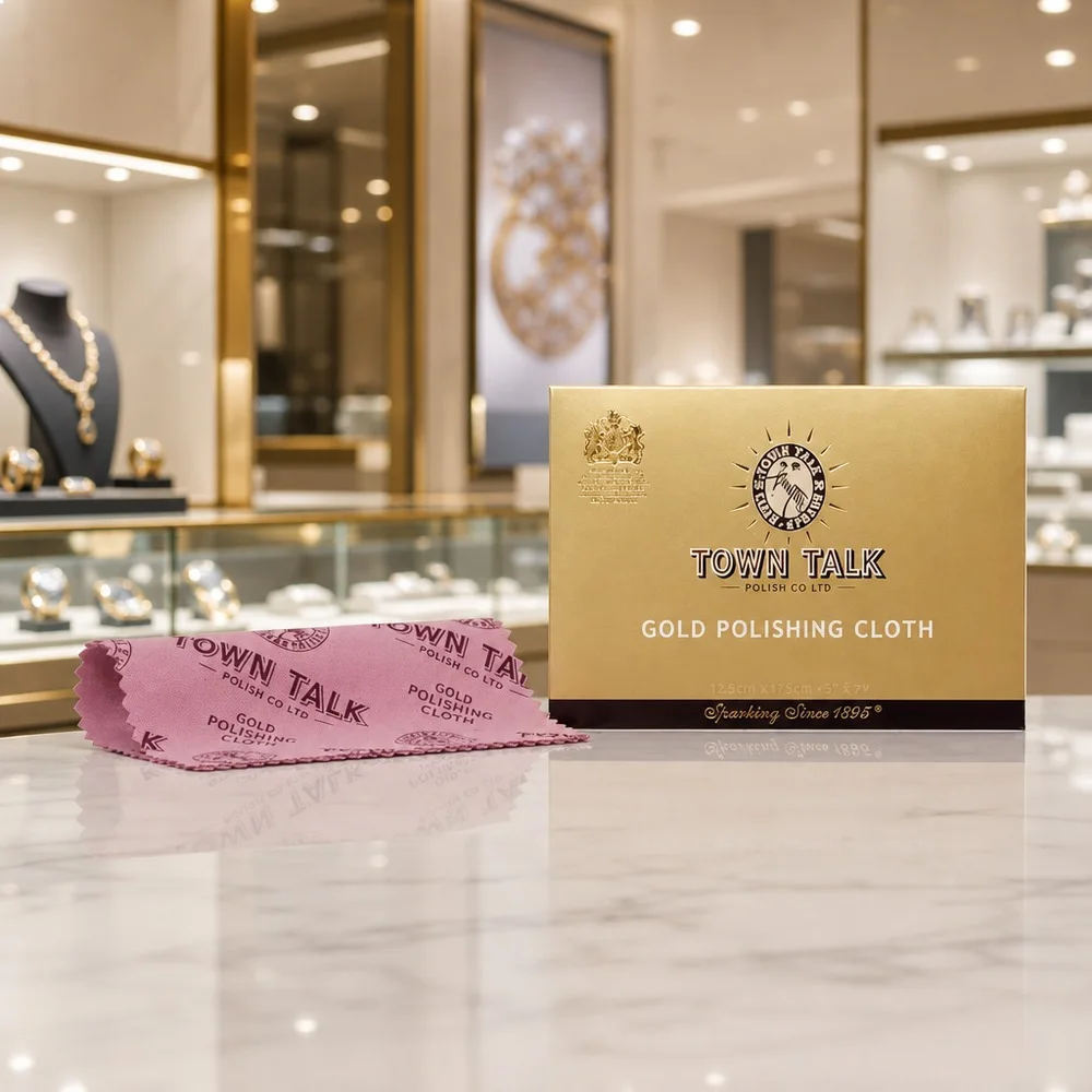 Town Talk Gold Polishing Cloths 30x45cm Reusable Non-Washable High-Effect Buffing for Jewelry