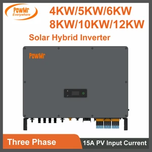 Мощный солнечный гибридный Инвертор серии SOLXPOW X2, 4 кВт, 5 кВт, 6 кВт, 8 кВт, 10 кВт, 12 кВт, встроенный/внесетевой солнечный гибридный инвертор, подходит для литиевой батареи 220 В/380 В переменного тока