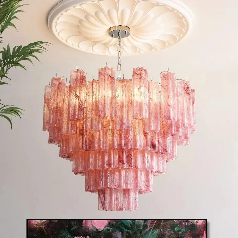 Murano Glass Chandelier French Luxury Designer Hanging Lamps for Villa Living Room Dining Hall Bedroom Elegant Atmosphere Decor