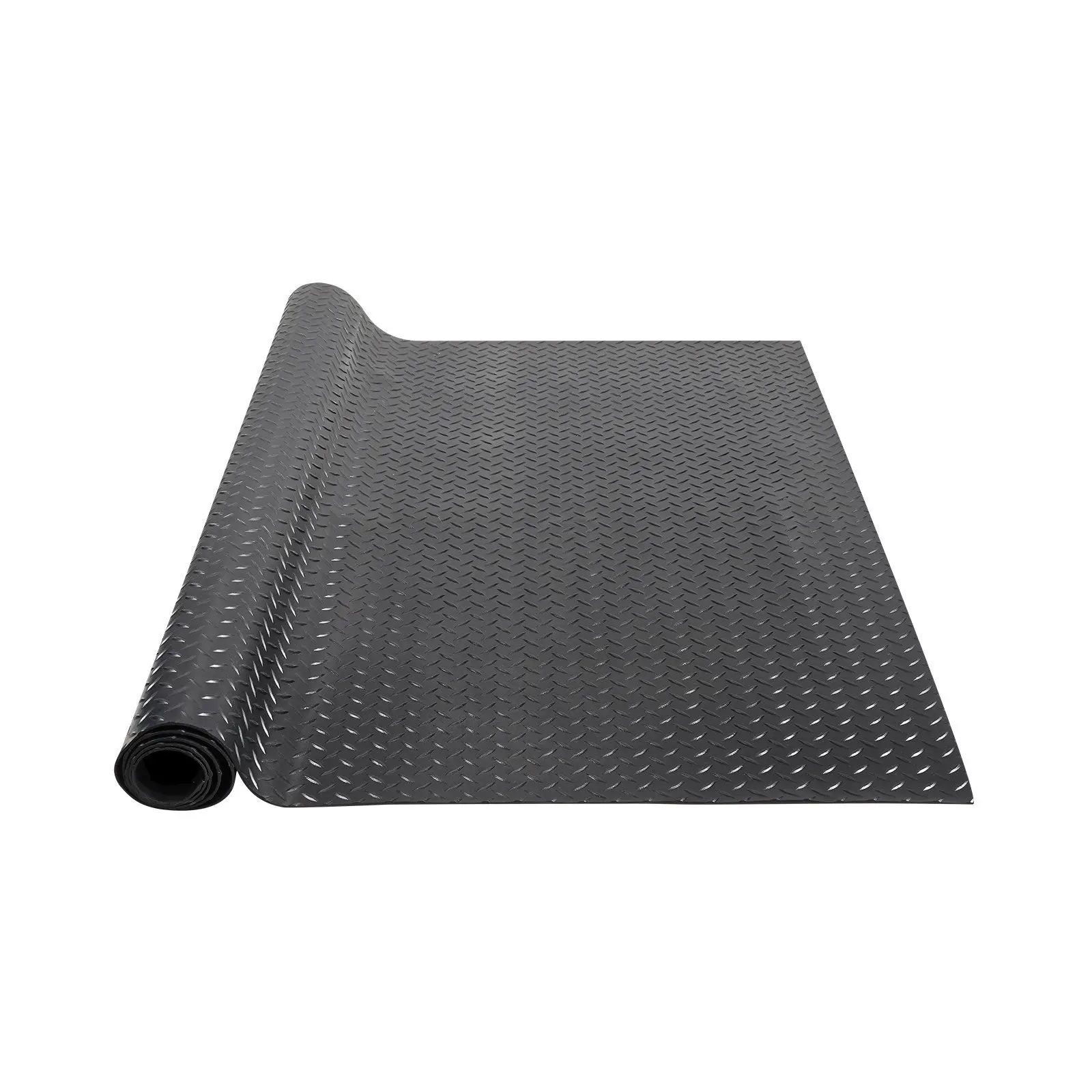 

Diamond-Plate Rubber Flooring Roll 3mm x 4ft x 15ft Garage Floor Mat SBR Rubber Easy Clean Under Cars Garage Industry Gym Black