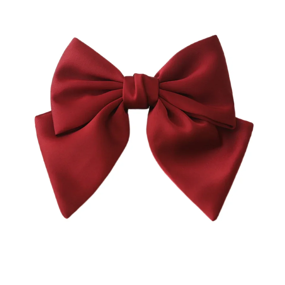 

Large Hairbow Bowknot Hair Clips for Girls and Women Ponyhair Korean Fashion Handmade Hair Accessories Solid Color Satin