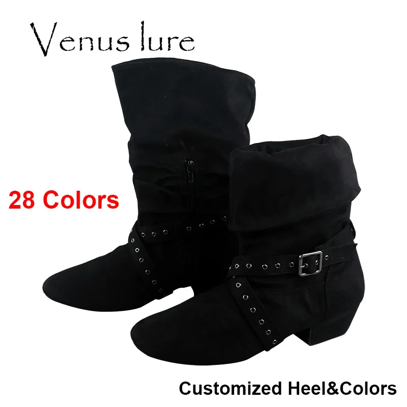 Venus lure-Botas de práctica de baile latino para mujer, zapatos de baile de salón suaves de varios colores, tacón personalizado, deportes