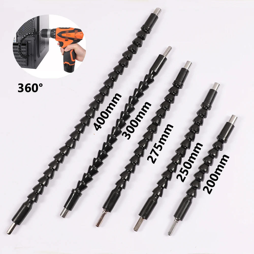 1Pcs 200/250/275/300/400mm Flexible Shaft Bits Extension Screwdriver Bit Electric Drill Hex Screwdriver Power Tools Accessories