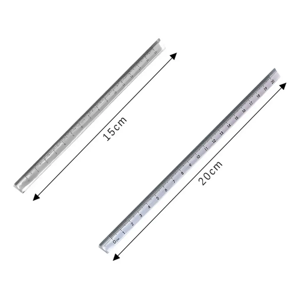Scale on Both Sides Office School Supplies Triangular Rulers Students Stationery Transparent Straight Ruler Measuring Tools