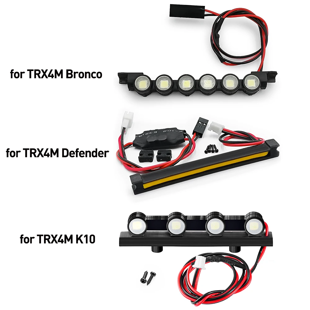 AXSPEED plastikowe oświetlenie dachowe LED reflektory pasek świetlny tylne światła reflektorów dla 1/18 gąsienica RC TRX4M Bronco Bronco K10 części