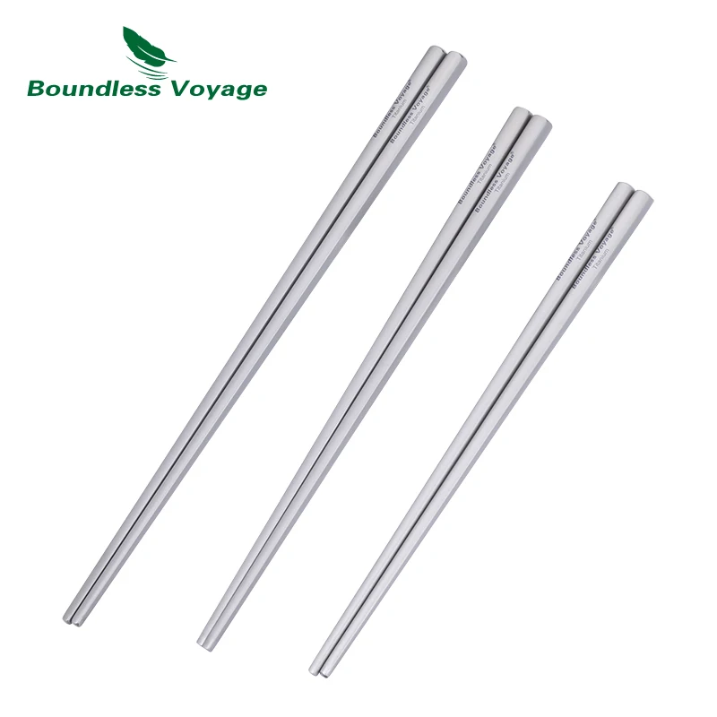 Boundless Voyage Titanium Chopsticks Metal Square Chopsticks Durable Utensils for Outdoor Camping Travel Home used