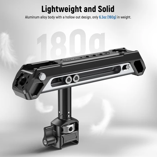 Imagen 2 del producto NEEWER 2 en 1 manija superior/mango lateral jaula de cámara mango de aparejo de vídeo con 360 °   Abrazadera giratoria para riel NATO, roscas de 1/4"".