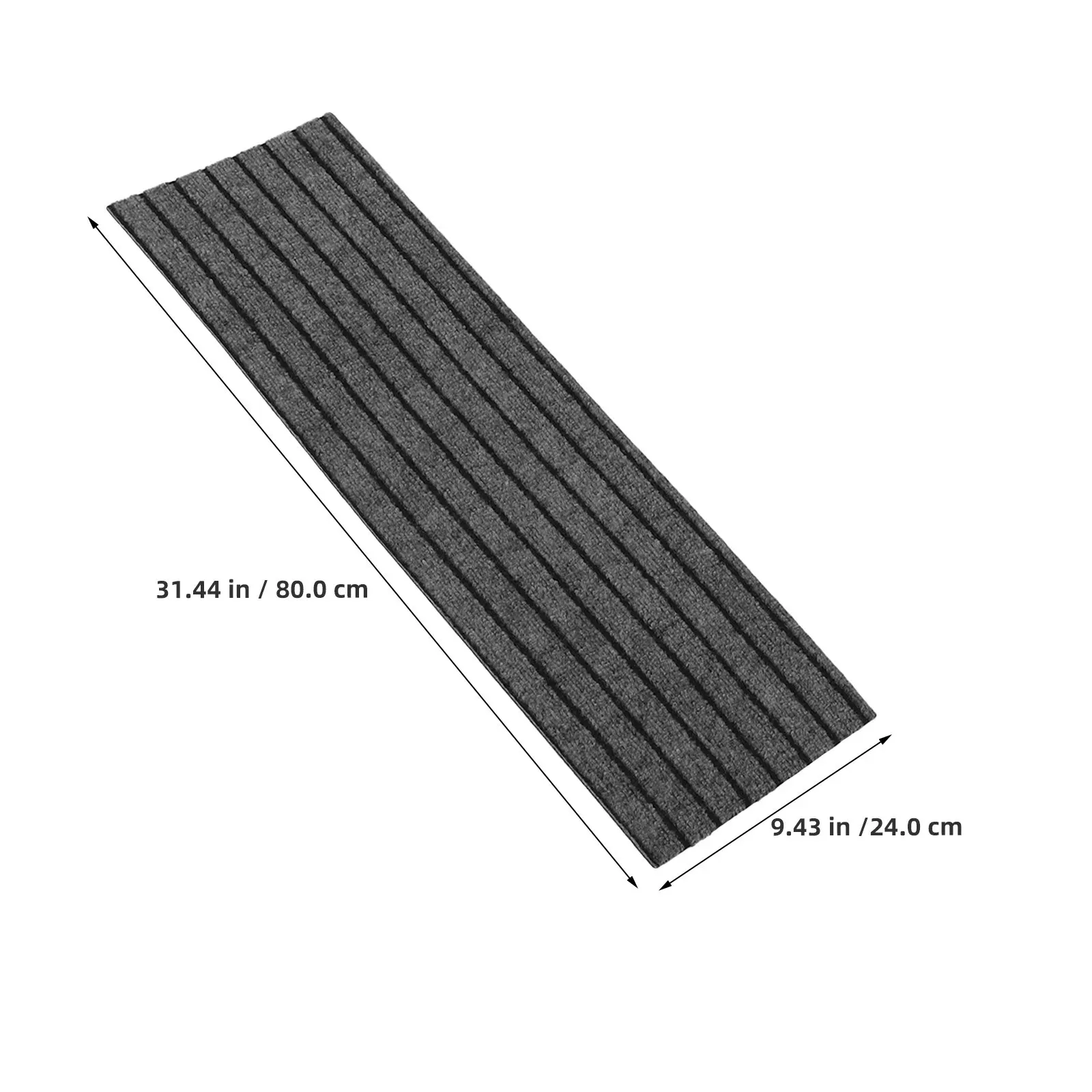 2Pcs Removable Non-Slip Stair Tread Pads - Quick Install Adhesive Striped Carpet for Shop Entrance Hotel Stairs Snow Rain Safety