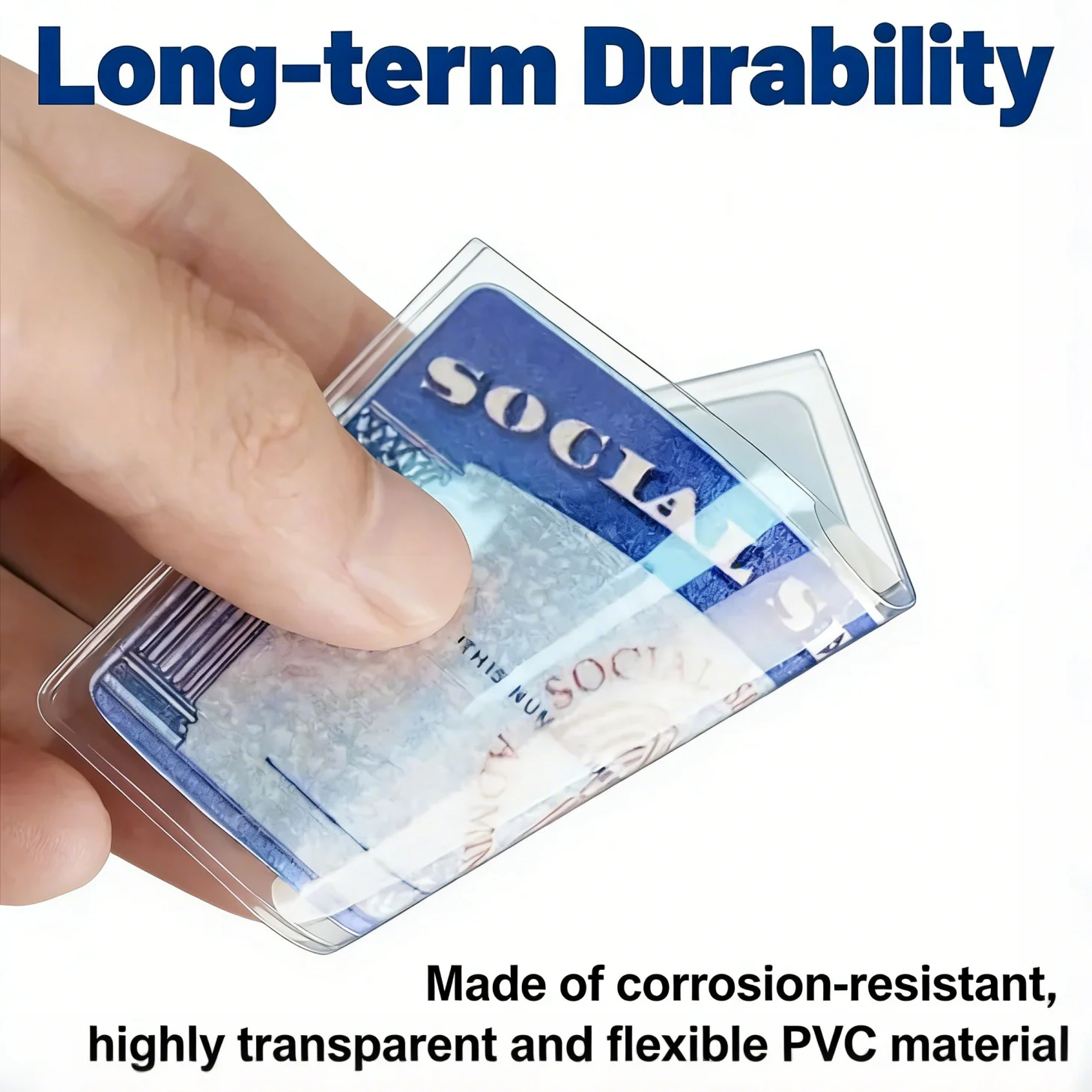 10 قطع من أكمام البطاقات الشفافة متعددة الاستخدام، تناسب بطاقات 9.7 × 5.9 سم / 3.82 × 2.32 بوصة (SSN/رخصة القيادة/الائتمان) #4