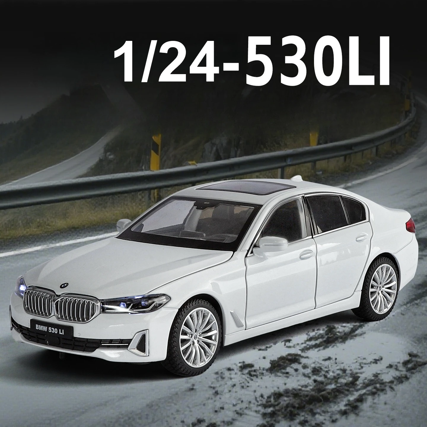 

1:24 530Li Роскошный автомобиль из сплава, имитация автомобиля, литая под давлением игрушечная модель автомобиля, звуковые и световые игрушки для детей
