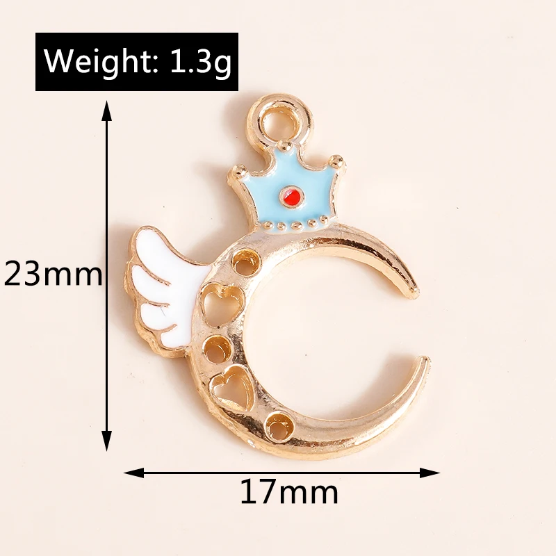 Leslie 10 Stück exquisite Kristall-Stern-Mond-Charms für baumelnde Ohrringe, Armbänder, Halsketten, Anhänger, Schmuck, DIY-Handwerk – Detail 9