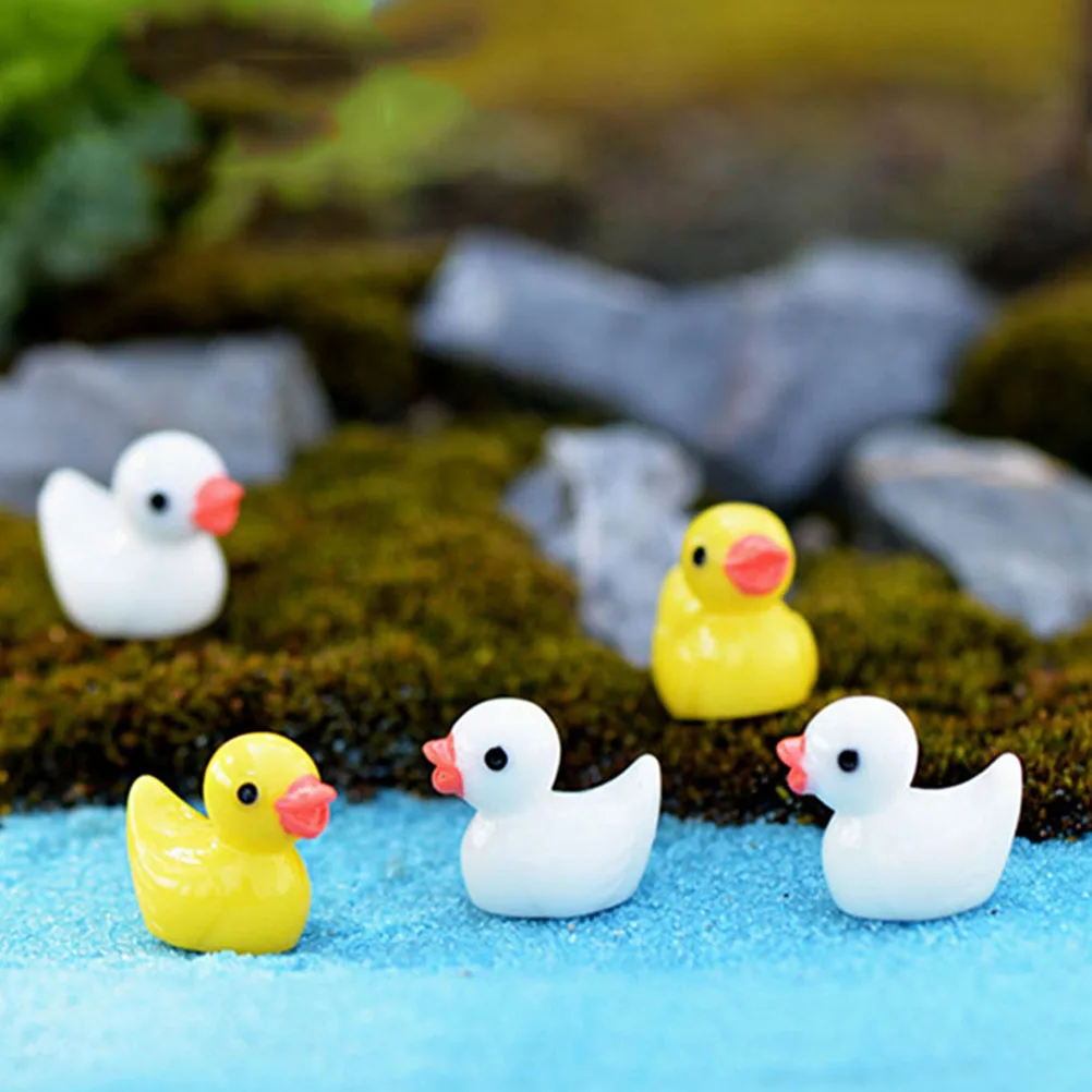 

60 Pcs Moss Micro Landscape Ornaments Decorations Mini Decorative Figures Tiny Charm Bonsai Resin Animals Duck Supplies Charms
